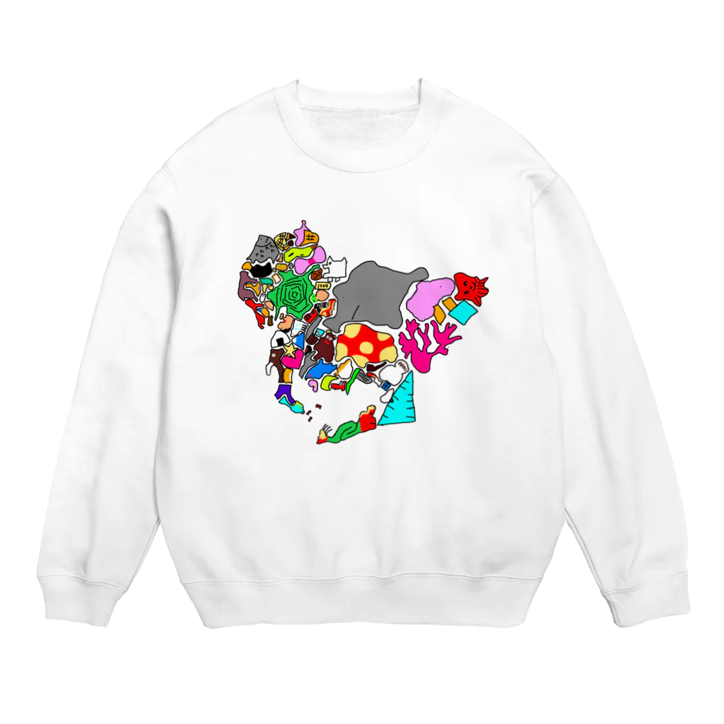 Honda-keの愛知県にラクガキ Crew Neck Sweatshirt