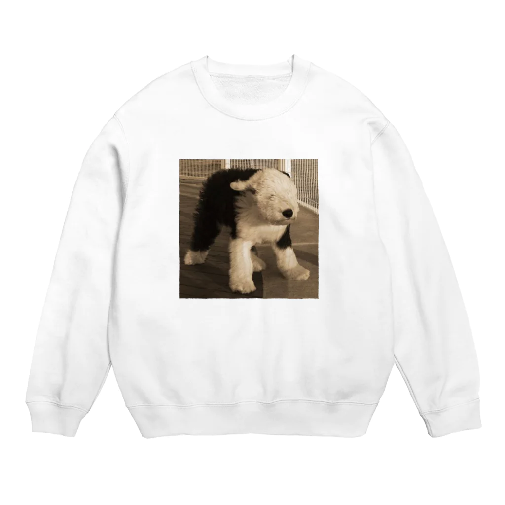 李子（ももこ）の風に立ち向かう子犬 Crew Neck Sweatshirt