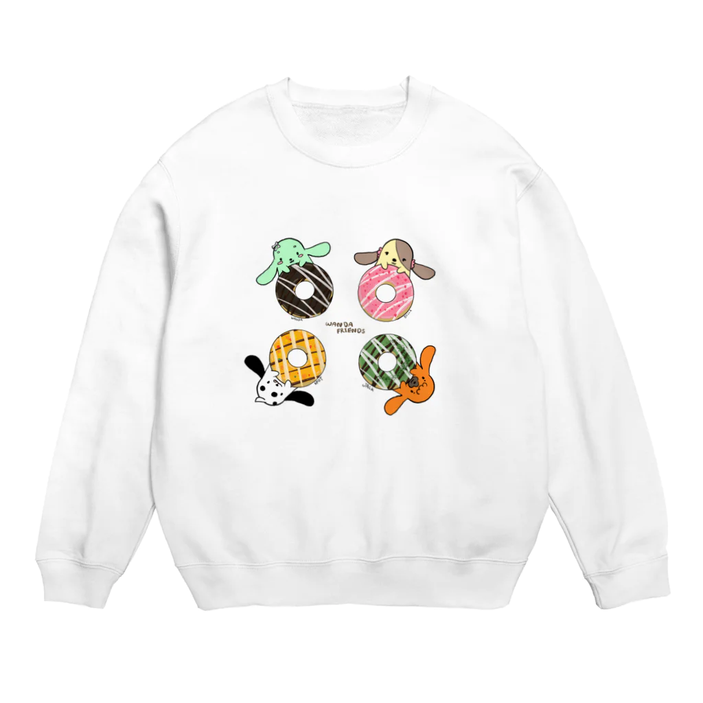 まつりくん！の屋台のワンダフレンズ　3時のドーナツ Crew Neck Sweatshirt