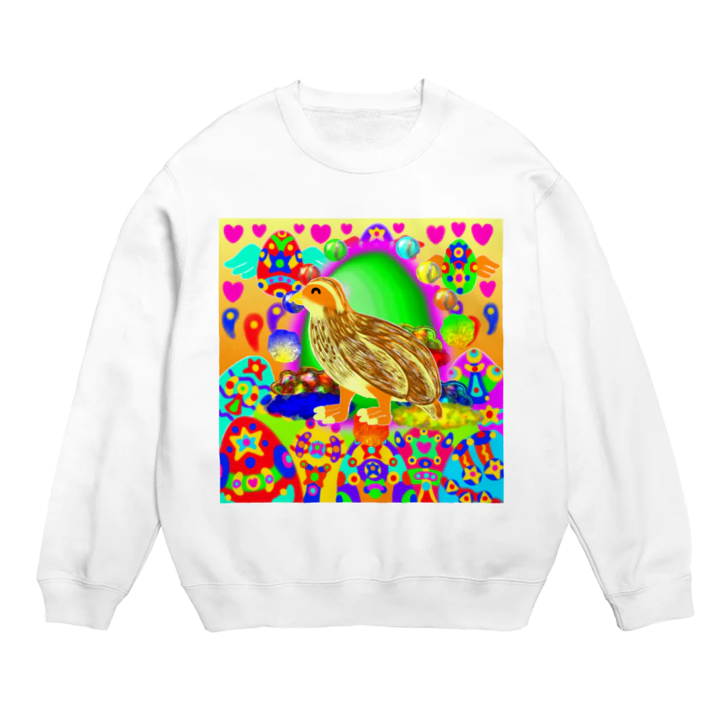 どりほぷのウズラ Crew Neck Sweatshirt