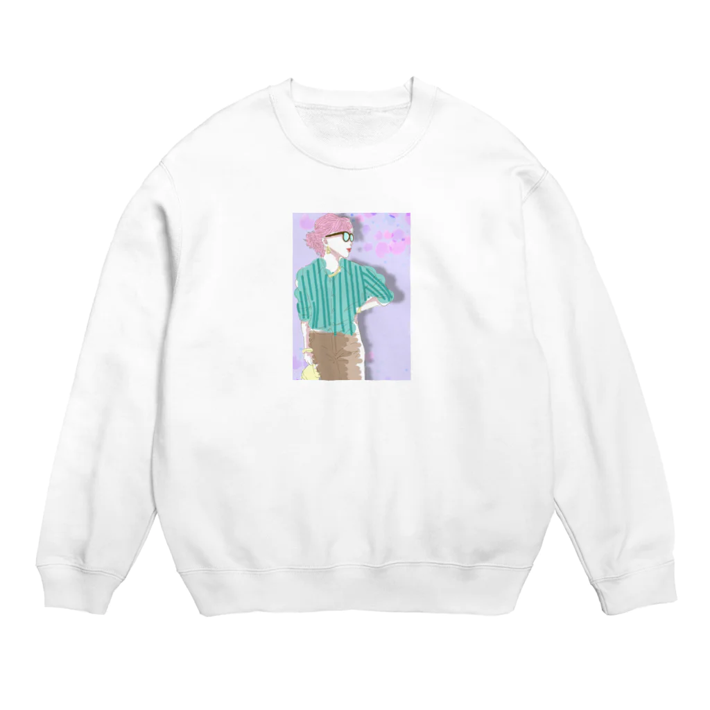 ままんのおしゃれ女子 Crew Neck Sweatshirt