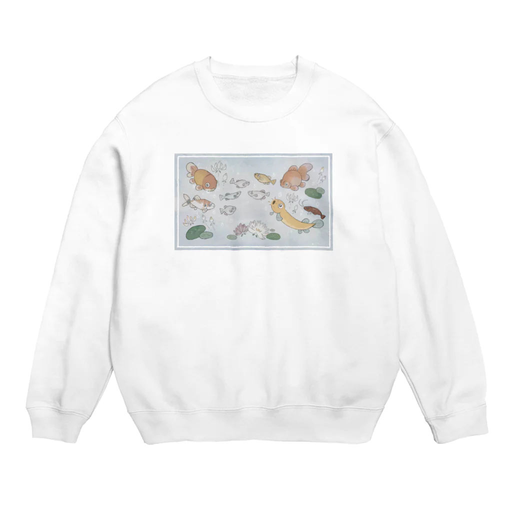 ねこてぃぶの仲良しお魚シリーズとお花 Crew Neck Sweatshirt