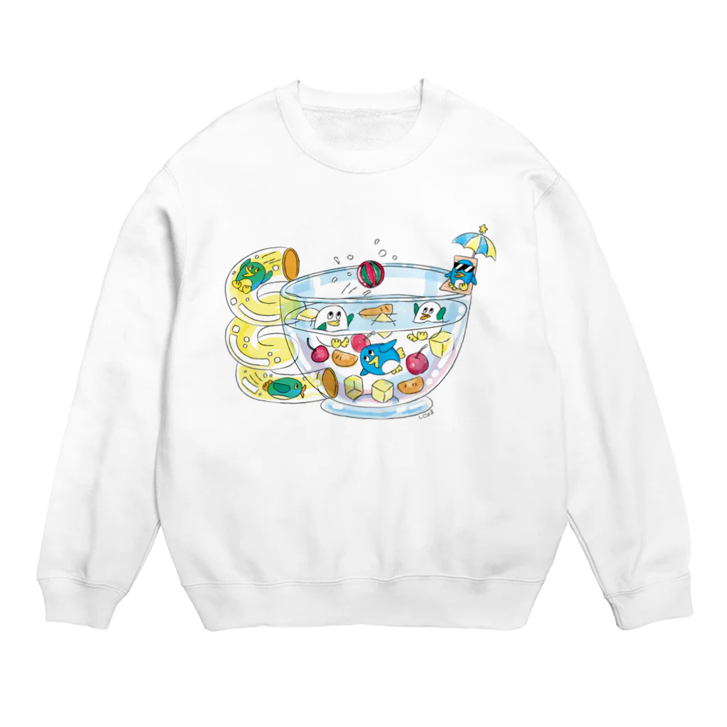 しじょるのペンギンとフルーツポンチ Crew Neck Sweatshirt