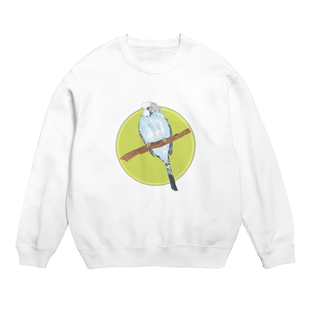 Nellyhime のアートのふわふわ オウム Crew Neck Sweatshirt