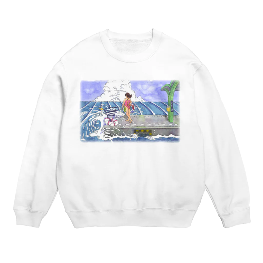 石田 汲の海の駅 Crew Neck Sweatshirt