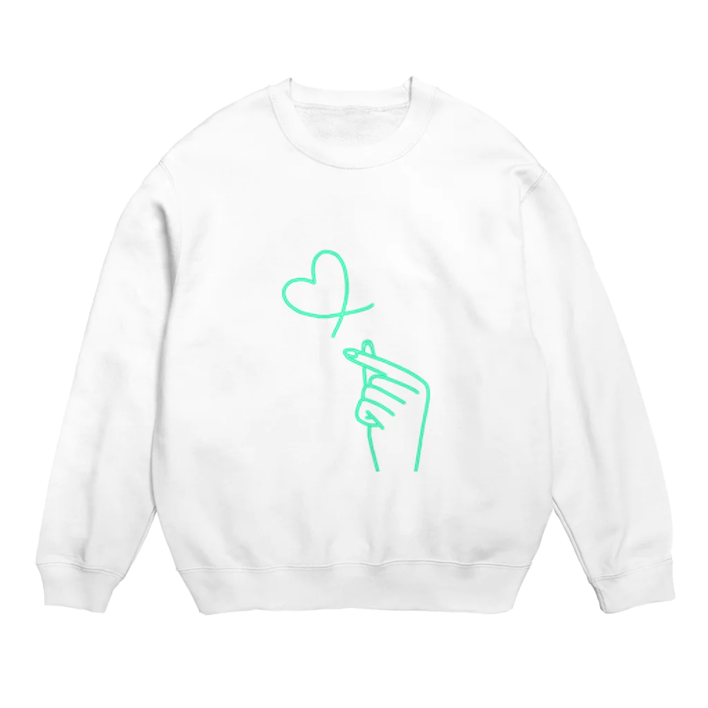 らくがきクオリティのmint green lover Crew Neck Sweatshirt