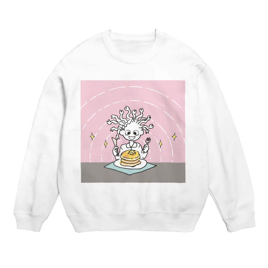 杜の魚のホットケーキとメドゥーサ Crew Neck Sweatshirt