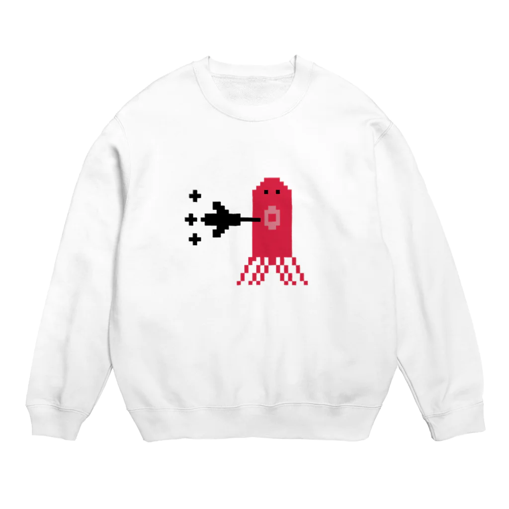 けちゃっぷごはんのお店のスミを吐くタコ(ドット絵) Crew Neck Sweatshirt