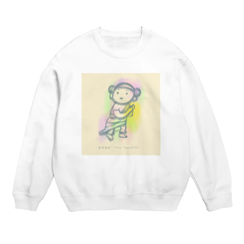 田中ひろみ(usagitv)のゆる仏画「善財童子」 Crew Neck Sweatshirt