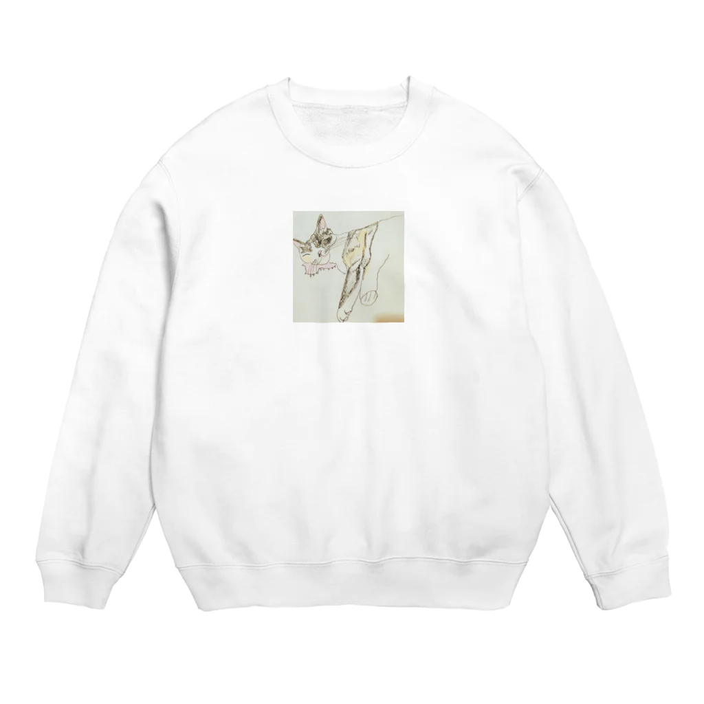 mydaringistabbycat  ダーリンはとらねこ　のねてるみのり Crew Neck Sweatshirt