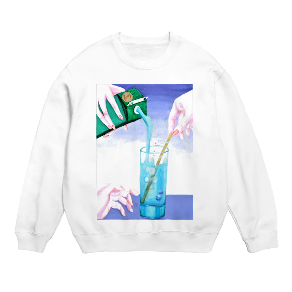 くまきちショップやさんのドリンクを注ぐ Crew Neck Sweatshirt