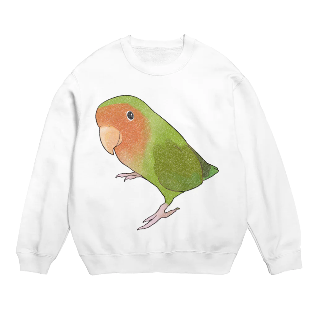 まめるりはことりの見つめるコザクラインコちゃん【まめるりはことり】 Crew Neck Sweatshirt