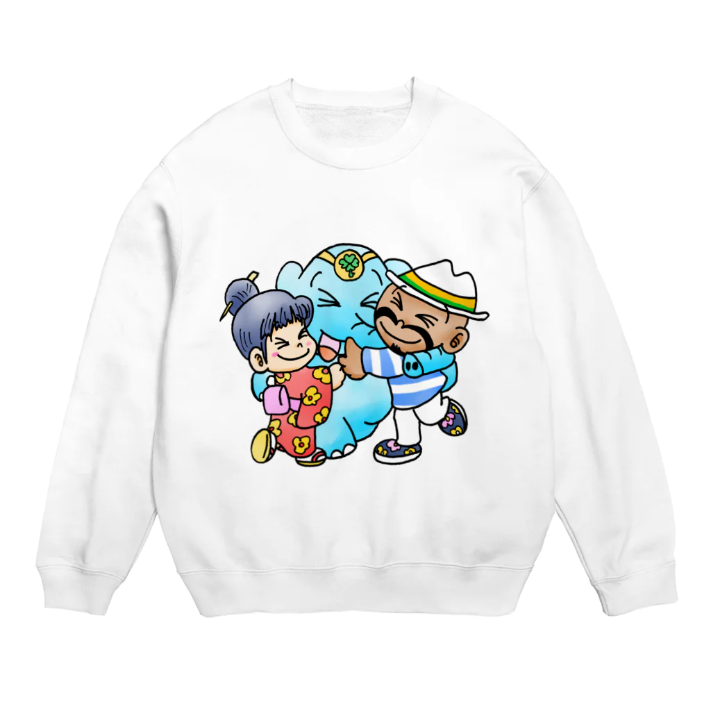 RAJACAFEのLet's Hug & Happy !! Crew Neck Sweatshirt