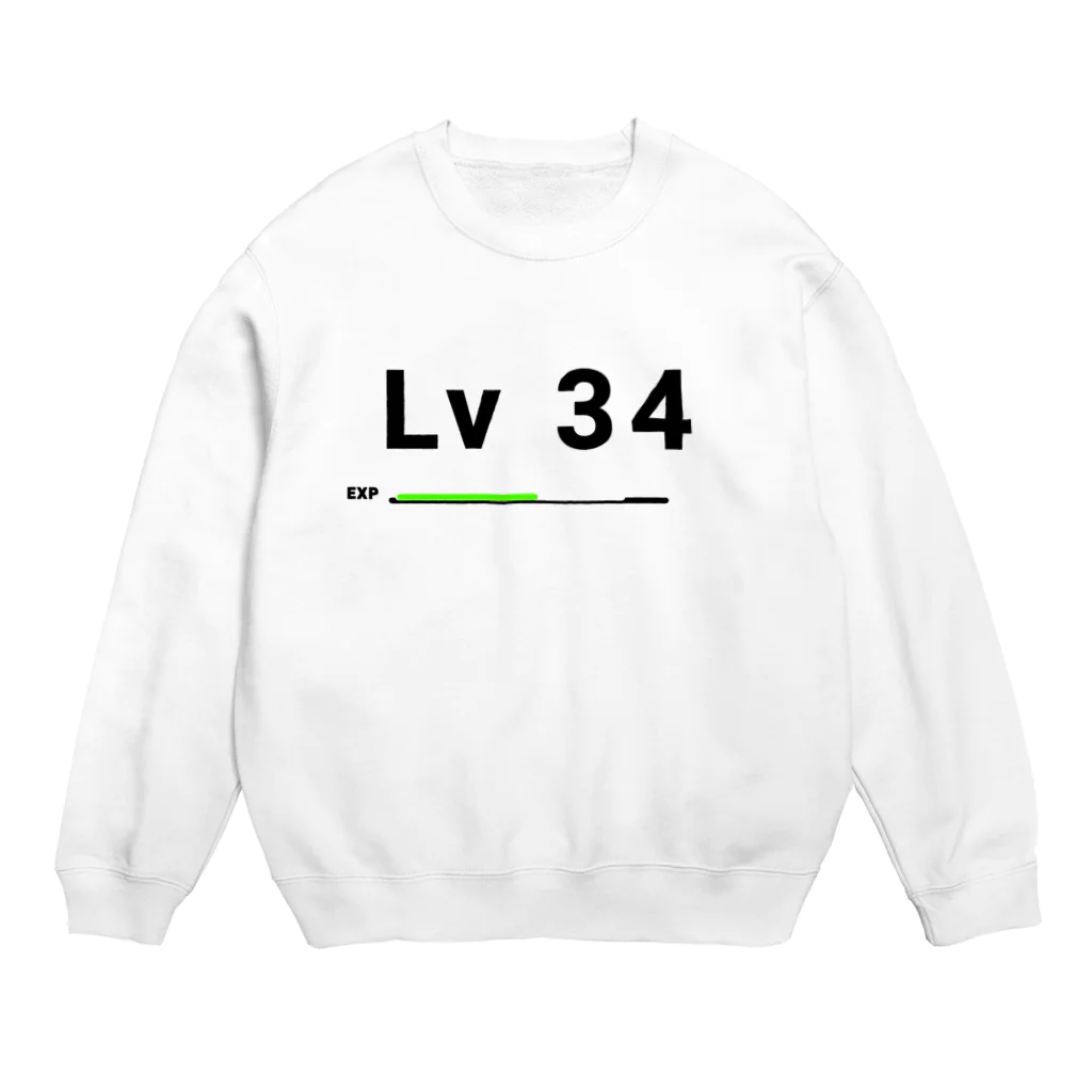 歯車デザインのレベル34 レベルアップ Crew Neck Sweatshirt