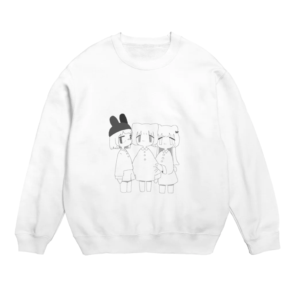 いちごみるくのゆめ໒꒱· ﾟの🐰🐱🐻 Crew Neck Sweatshirt