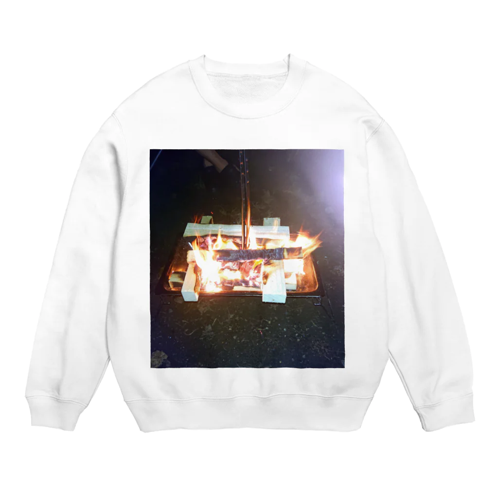 謎の烏賊の焚き火 Crew Neck Sweatshirt