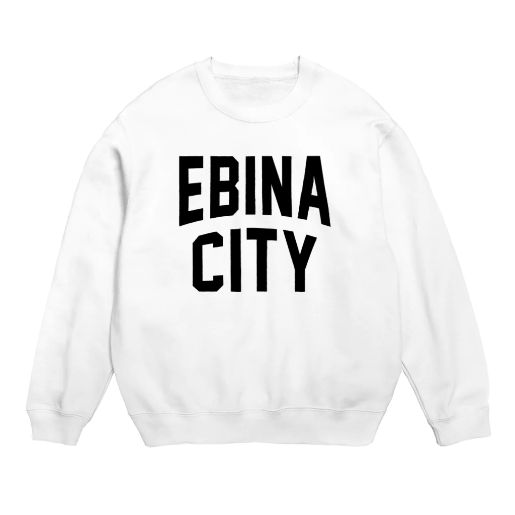 JIMOTOE Wear Local Japanの海老名市 EBINA CITY ロゴブラック Crew Neck Sweatshirt