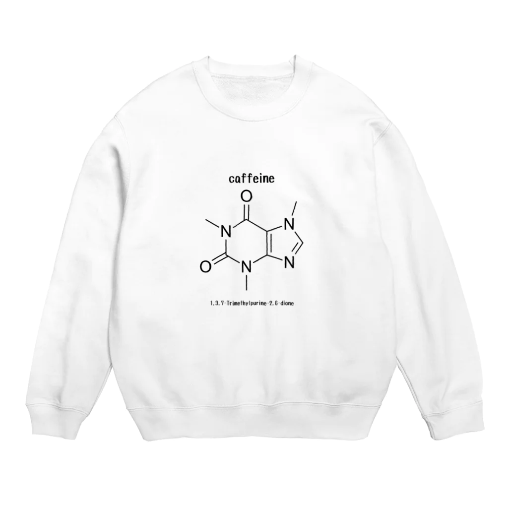 理系リコの【化学】カフェイン構造式【理系】 Crew Neck Sweatshirt