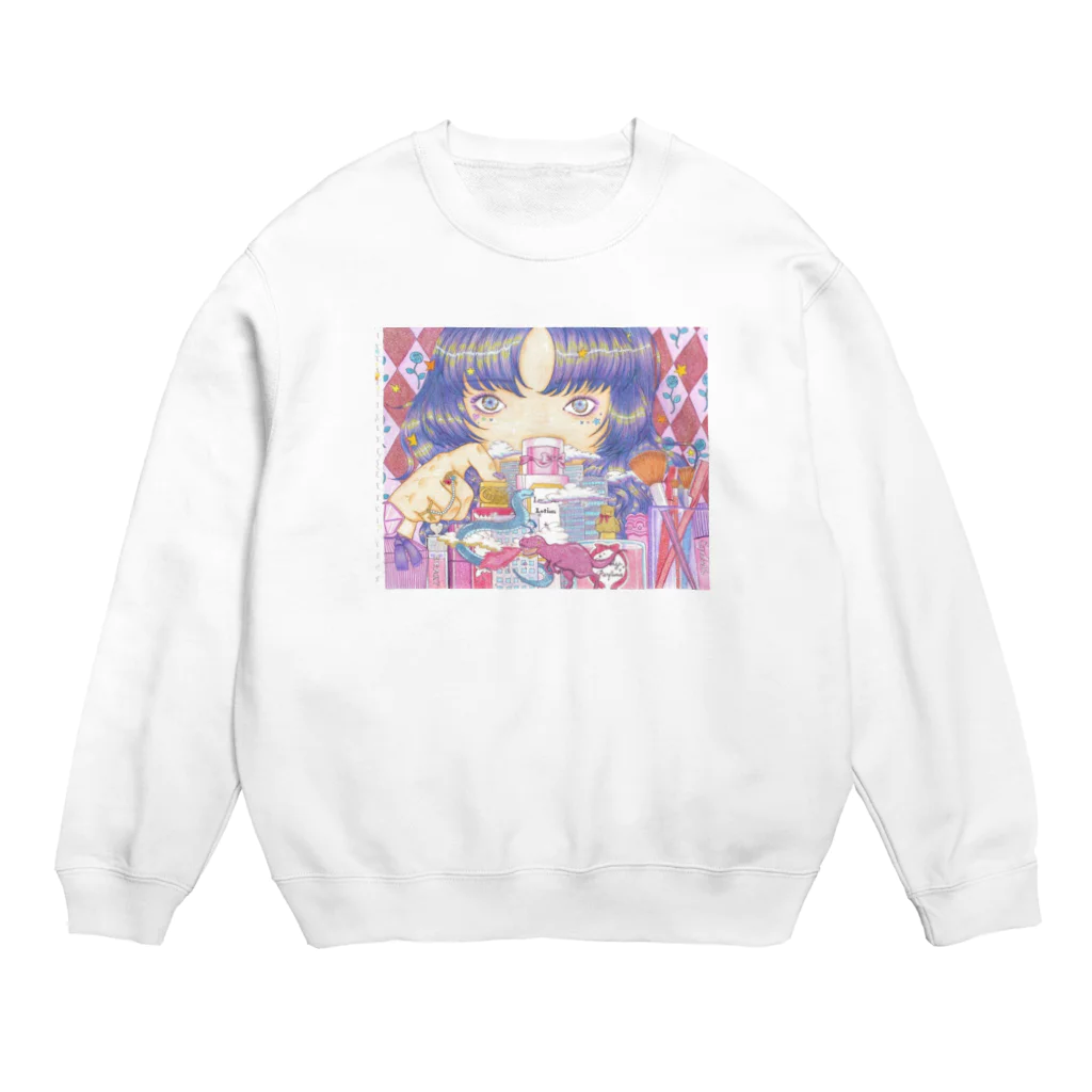 くまちくまお屋さんの「こわして」イラストグッズ Crew Neck Sweatshirt