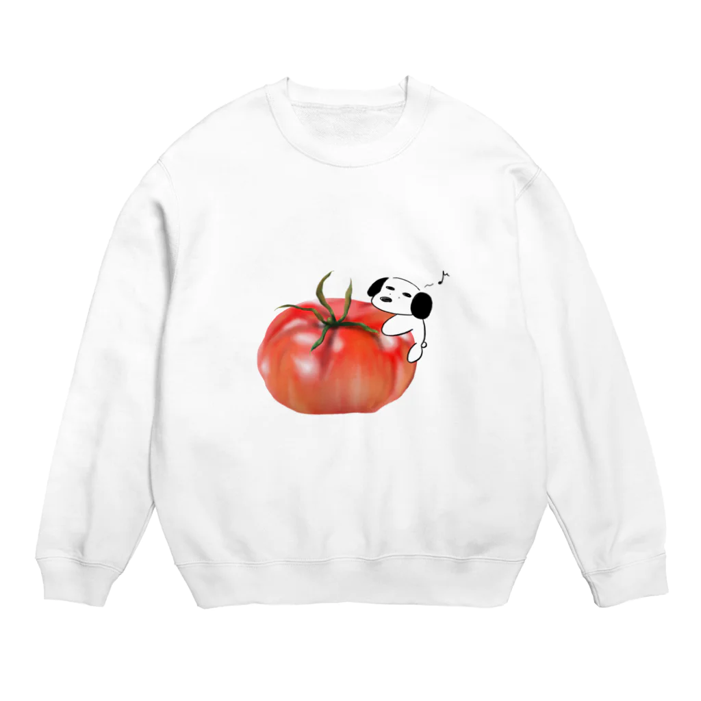 おたけのリアルトマトまゆげいぬ、 Crew Neck Sweatshirt