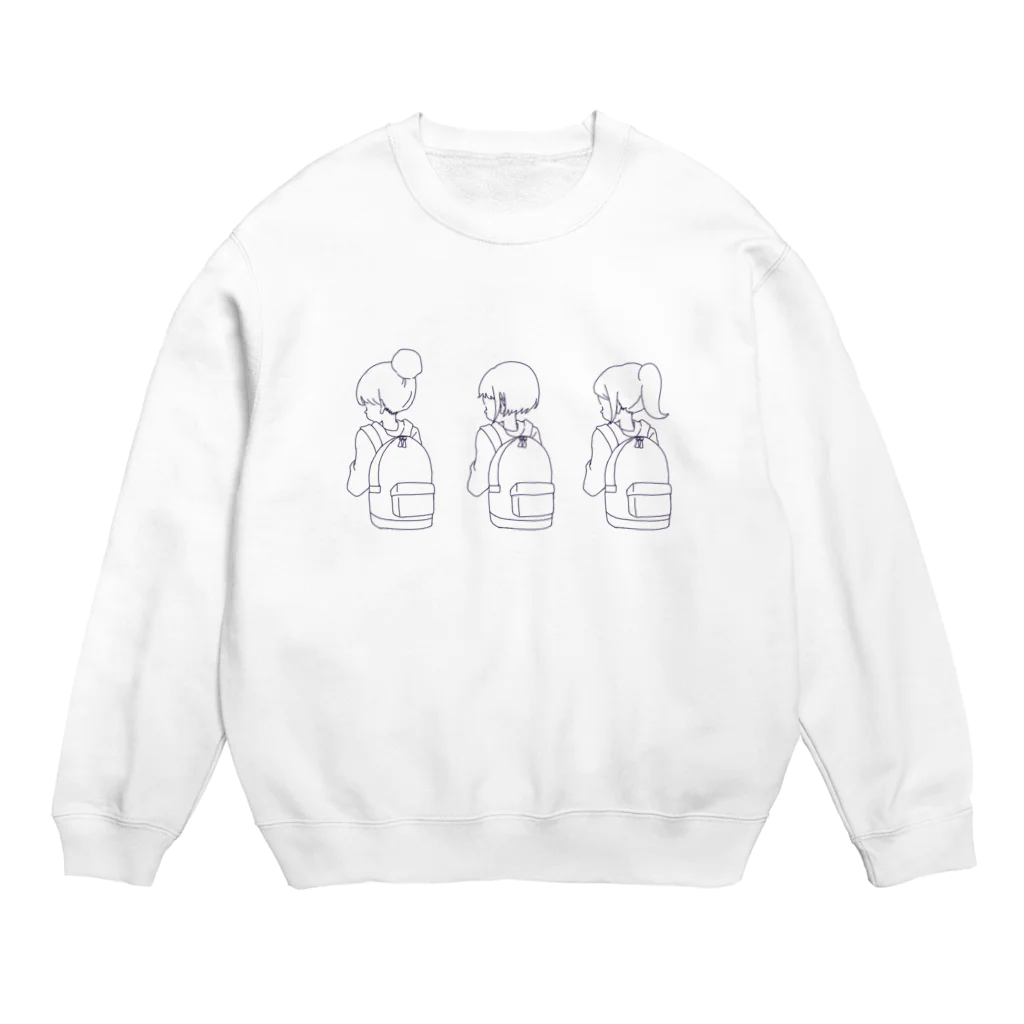 佳町 千(菩薩)のリュックを背負った女の子 Crew Neck Sweatshirt