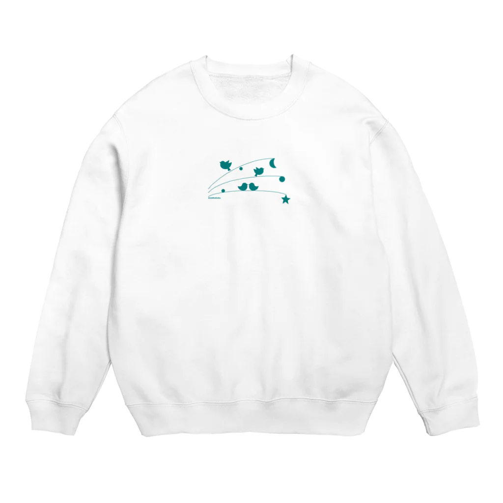 文鳥Familyの仲良し小鳥たちのシルエット Crew Neck Sweatshirt