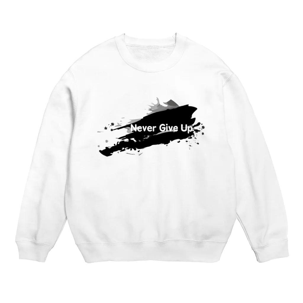 YükaCh!ka(ユカチカ)のNever Give Up-1(文字白) Crew Neck Sweatshirt