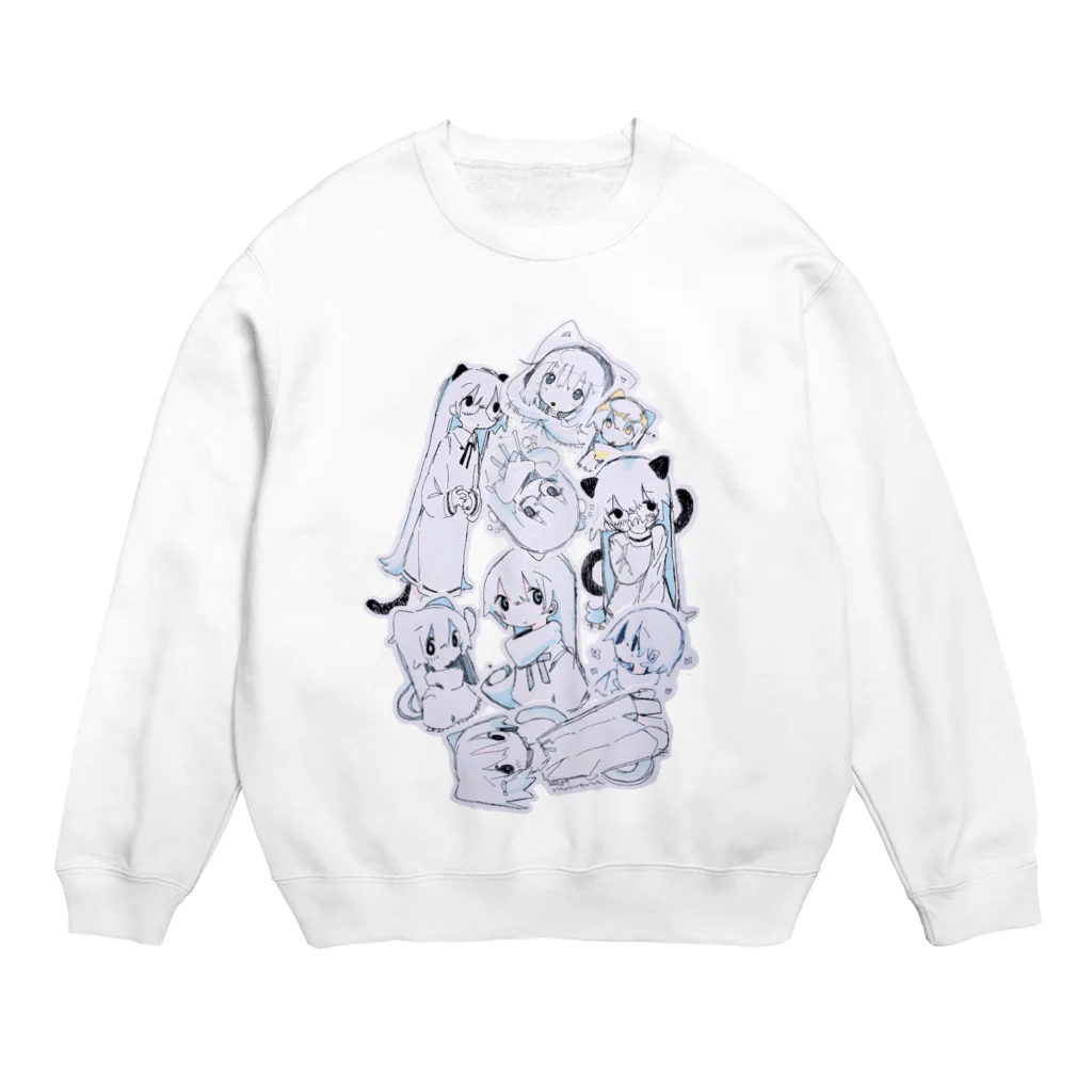 ゆーきんの絵ぐっずのわちゃわちゃ Crew Neck Sweatshirt