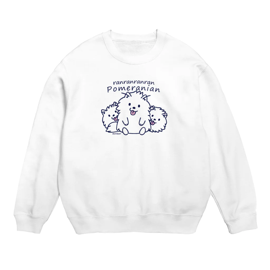 イラスト MONYAAT のらんらんらんらんポメラニアン M Crew Neck Sweatshirt