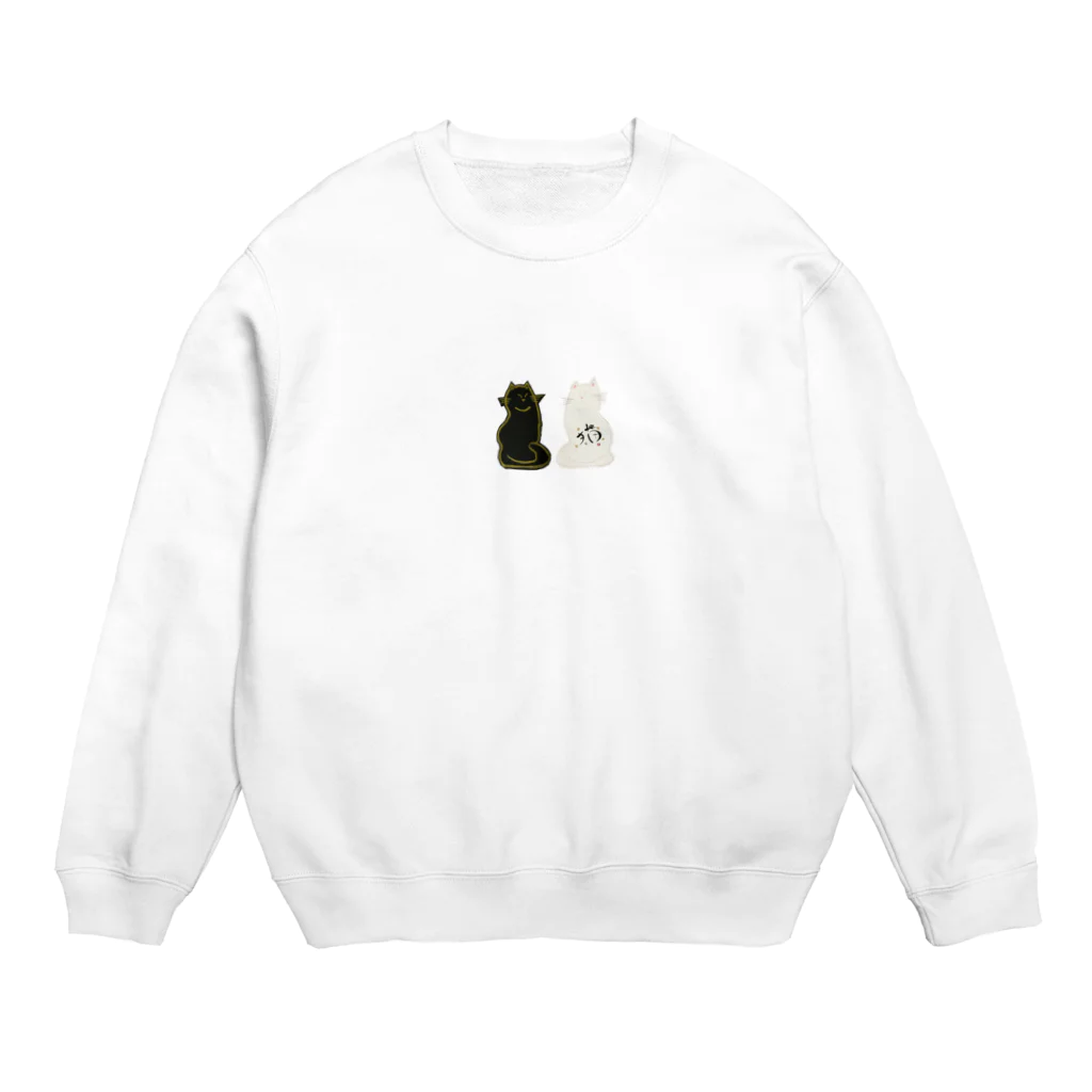 vishowのしろねこtoくろねこ Crew Neck Sweatshirt