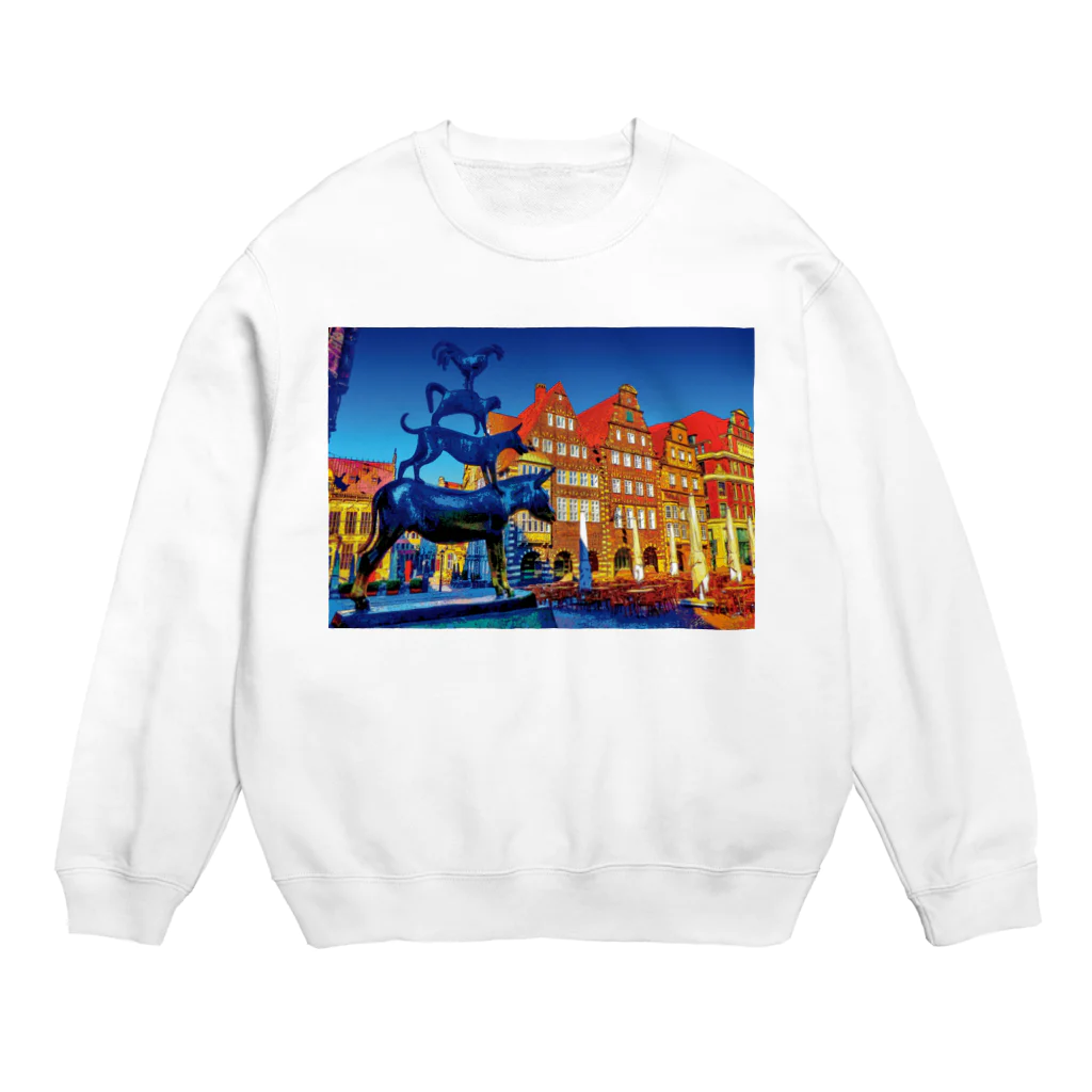 GALLERY misutawoのドイツ マルクト広場のブレーメン音楽隊 Crew Neck Sweatshirt