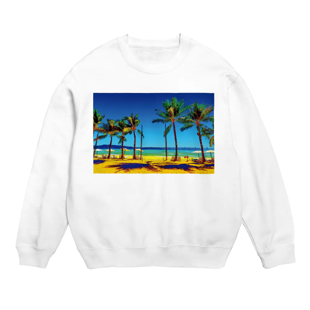 GALLERY misutawoのフィリピン ボラカイ島のビーチ Crew Neck Sweatshirt