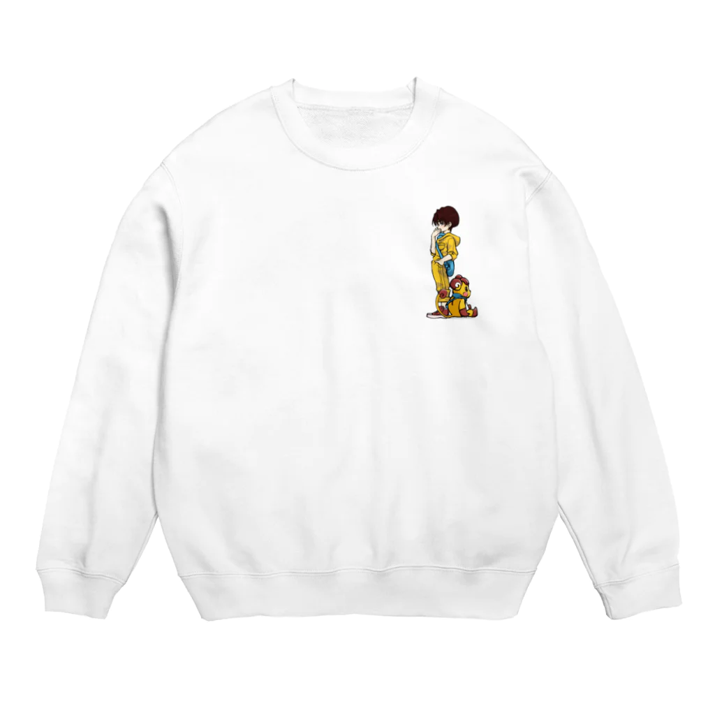 勇気を与えるつきのうた🌝のつきのうた着ぐるみと中の人 Crew Neck Sweatshirt