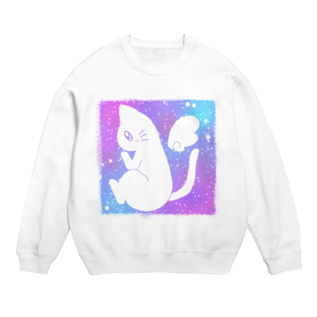 かわいいもののおみせ　いそぎんちゃくのゆめかわ猫天使ちゃん Crew Neck Sweatshirt