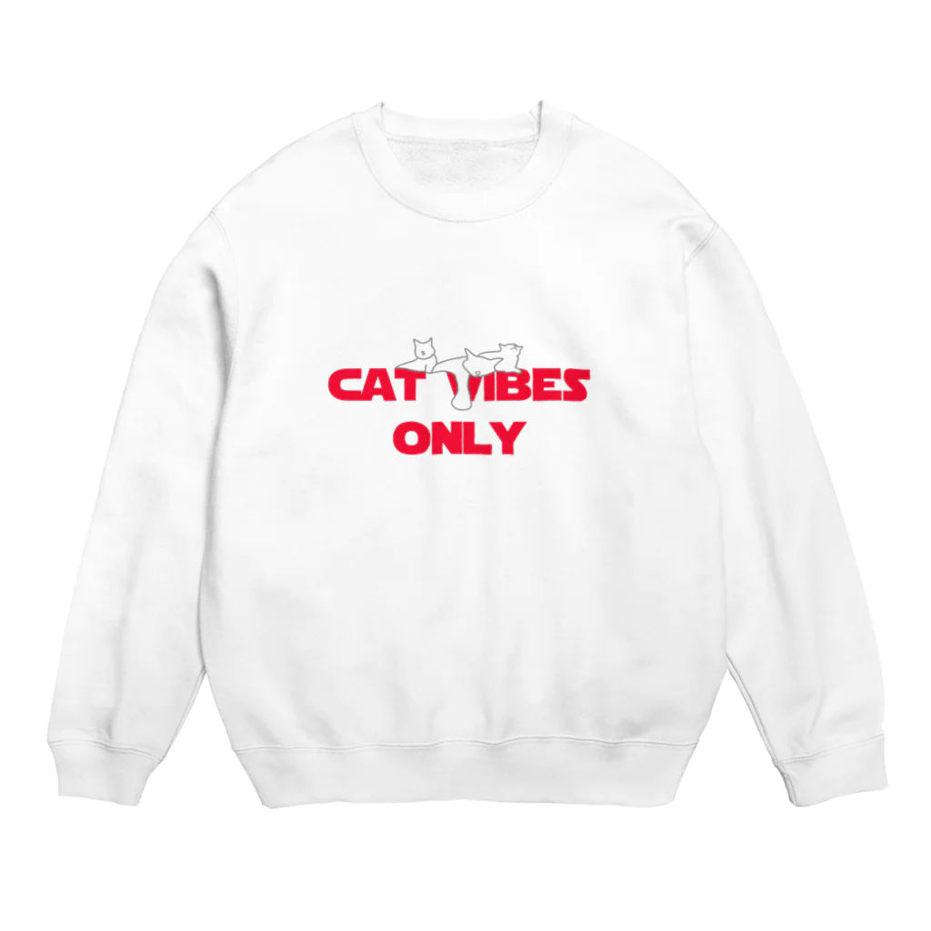 BlackbirdのCAT VIBES ONLY red for heroes Crew Neck Sweatshirt