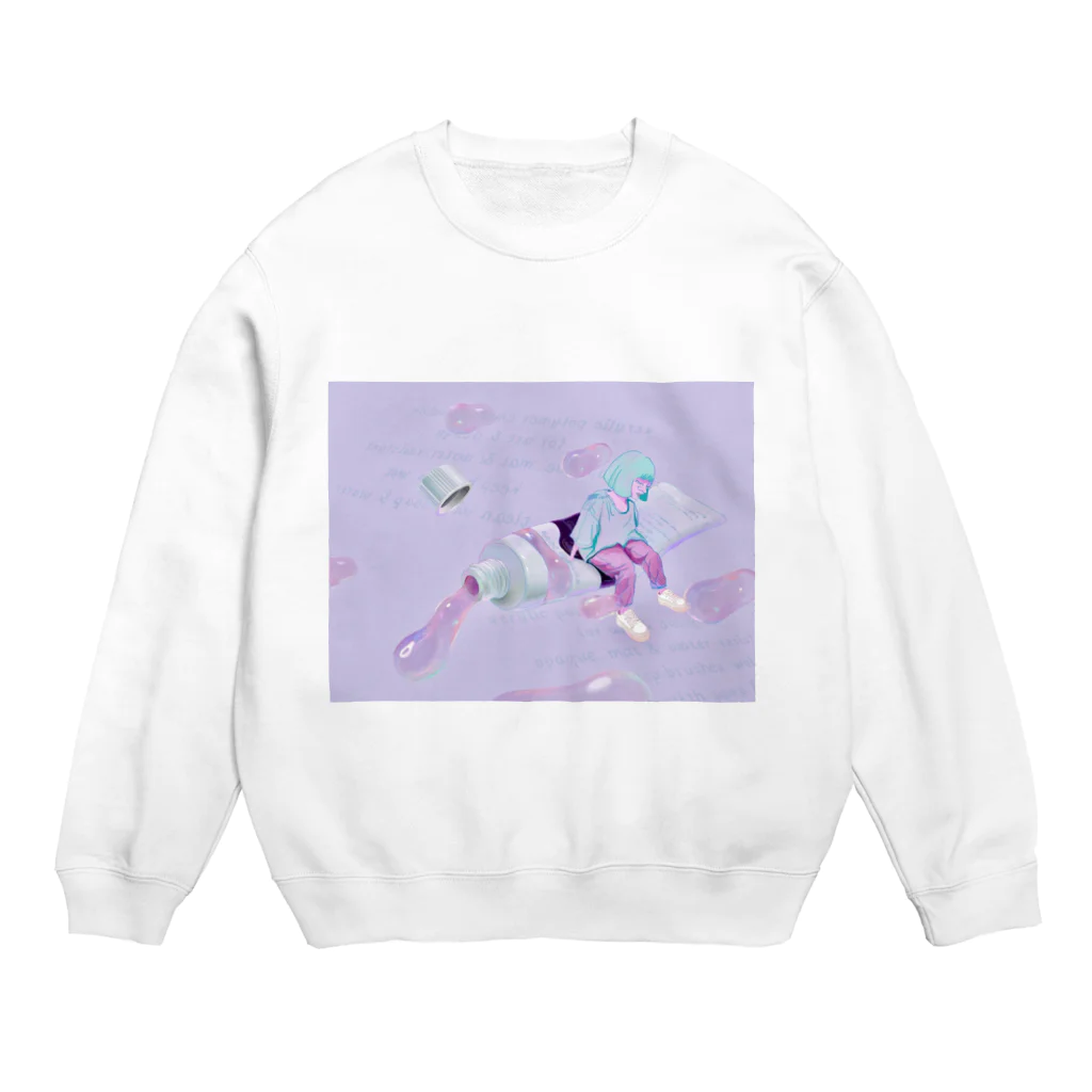 m_illust_yのNobukosan  絵の具 Crew Neck Sweatshirt