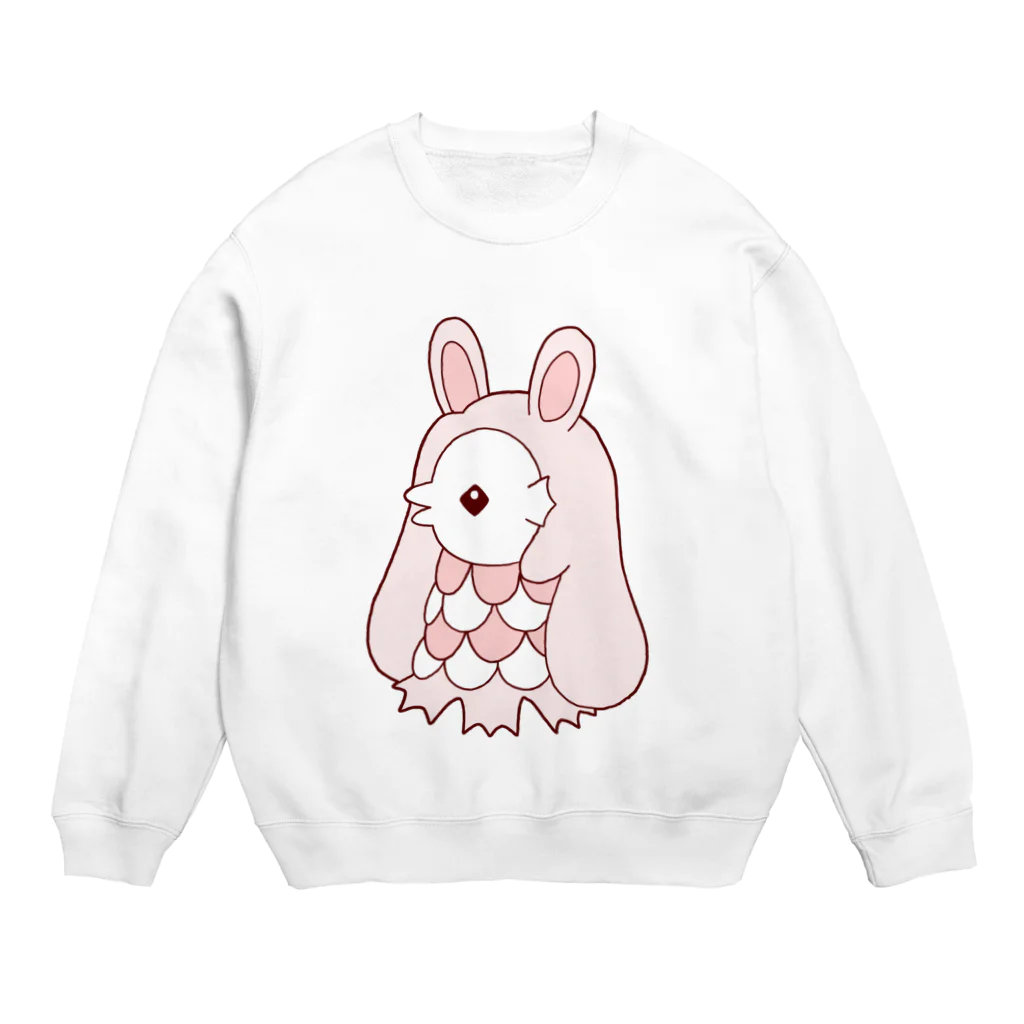 かわいいもののおみせ　いそぎんちゃくのうさ耳アマビエ Crew Neck Sweatshirt