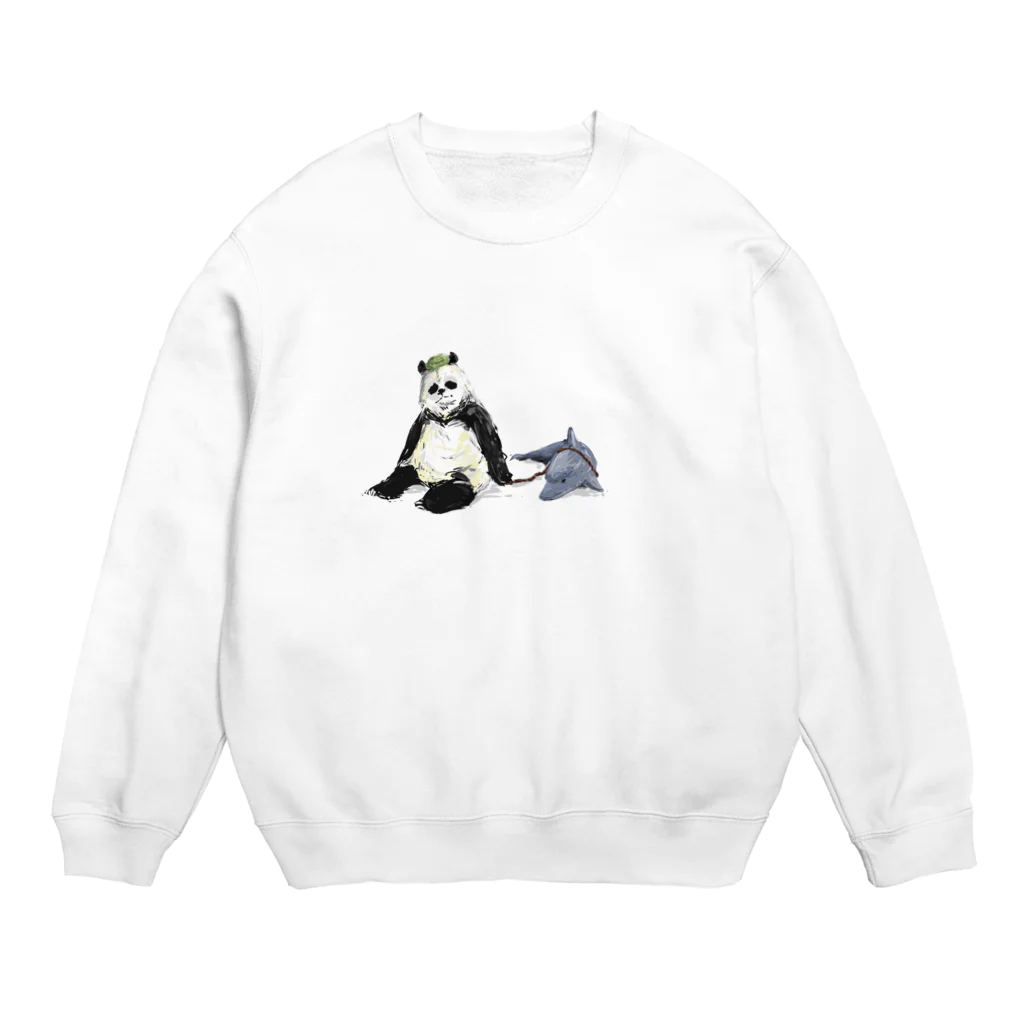 てつかぶら@旧お茶の間麻呂麻呂のイルカ散歩パンダ Crew Neck Sweatshirt