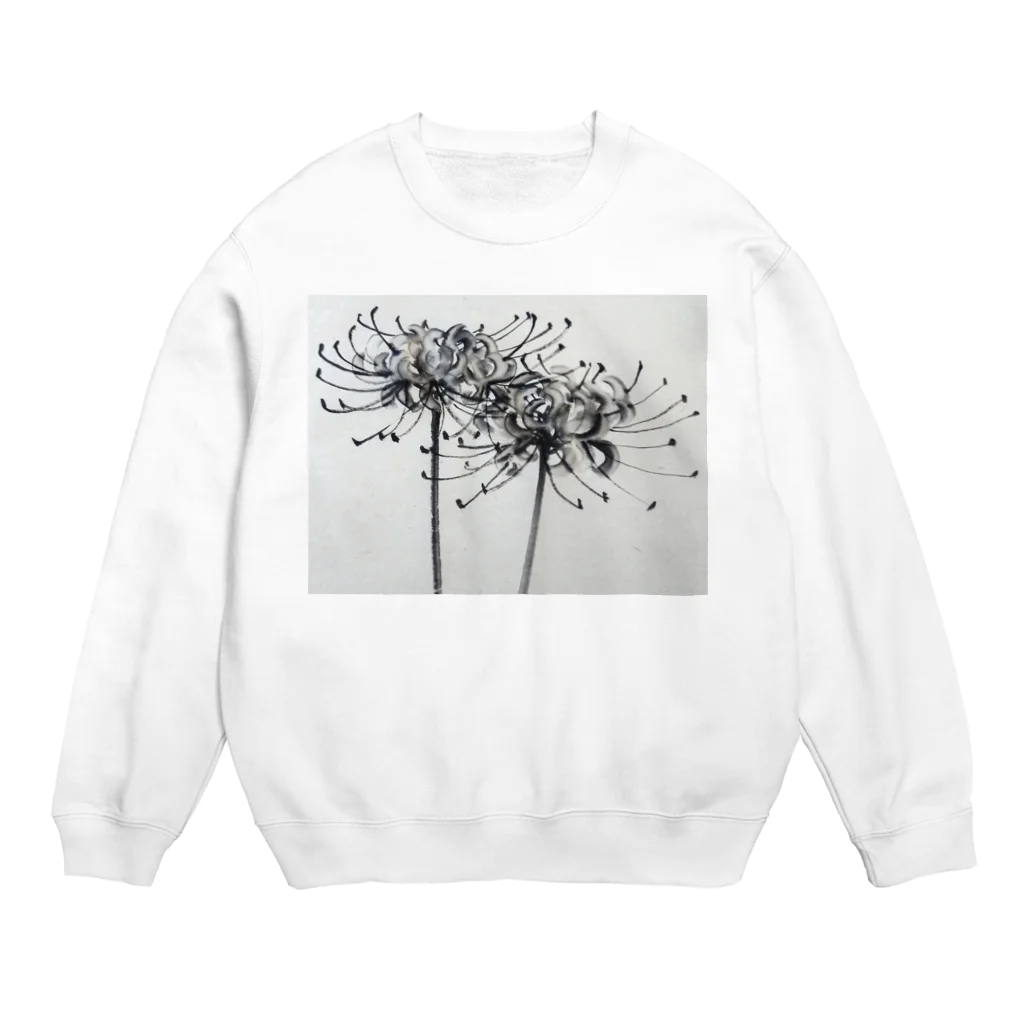 水墨絵師 松木墨善の水墨・曼珠沙華 Crew Neck Sweatshirt