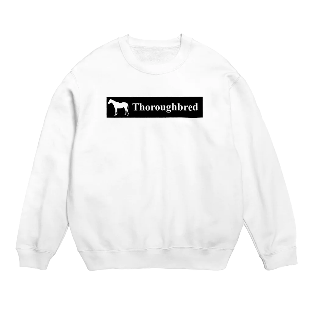 はずれ馬券屋の文字ネタ 515 サラブレッドステッカー 黒 Crew Neck Sweatshirt