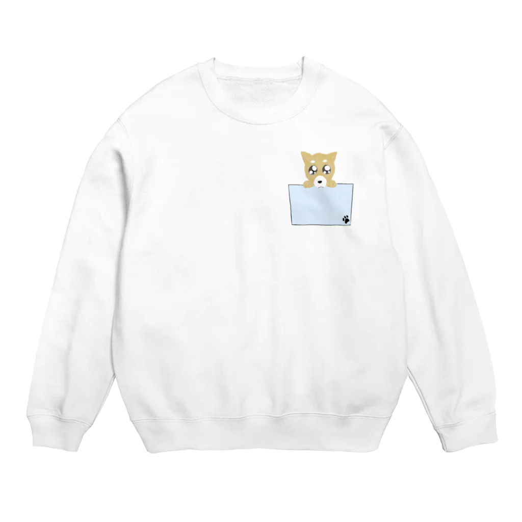 さことこ『カワウソのうに』のポケットわんこ Crew Neck Sweatshirt