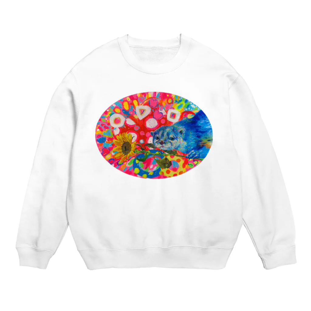 MOCCHIのカラフルショップの夕焼けに想い出を連れて Crew Neck Sweatshirt