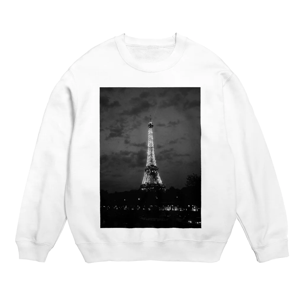 tsukaoのエッフェル塔B&W Crew Neck Sweatshirt