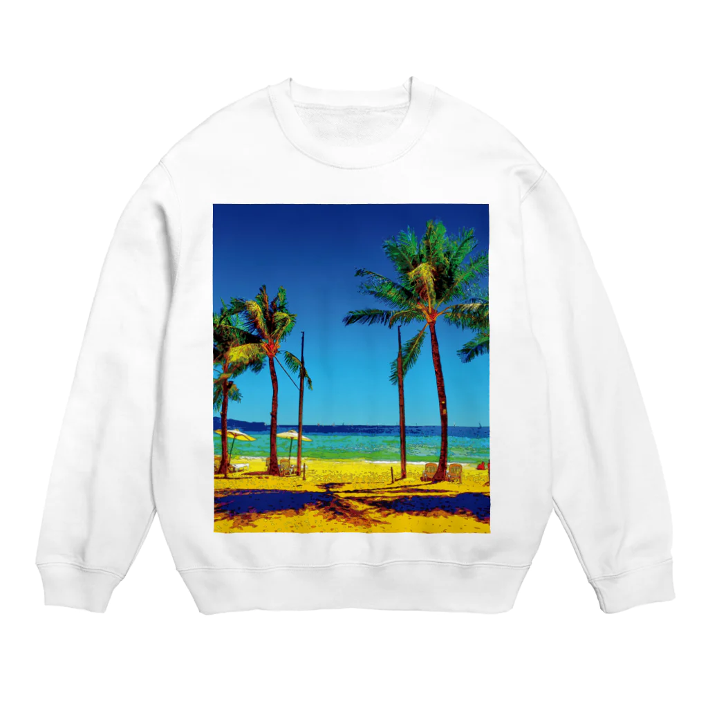 GALLERY misutawoのフィリピン ボラカイ島のビーチ Crew Neck Sweatshirt