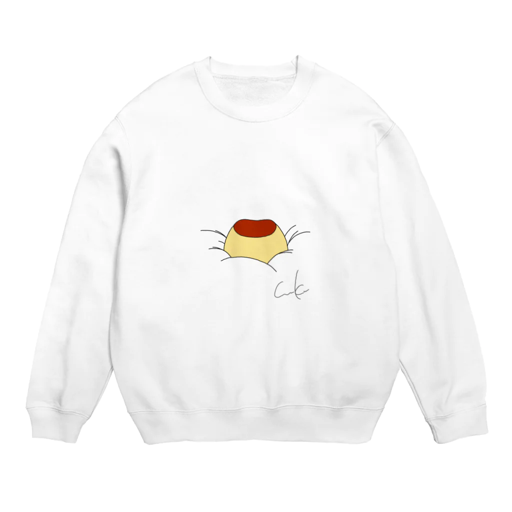 ひよこの足跡。のめりこみプリン Crew Neck Sweatshirt