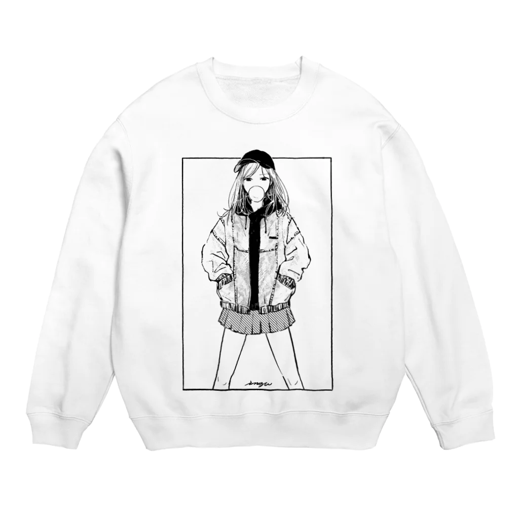 俺シーサイドの仁王立ガム女 Crew Neck Sweatshirt