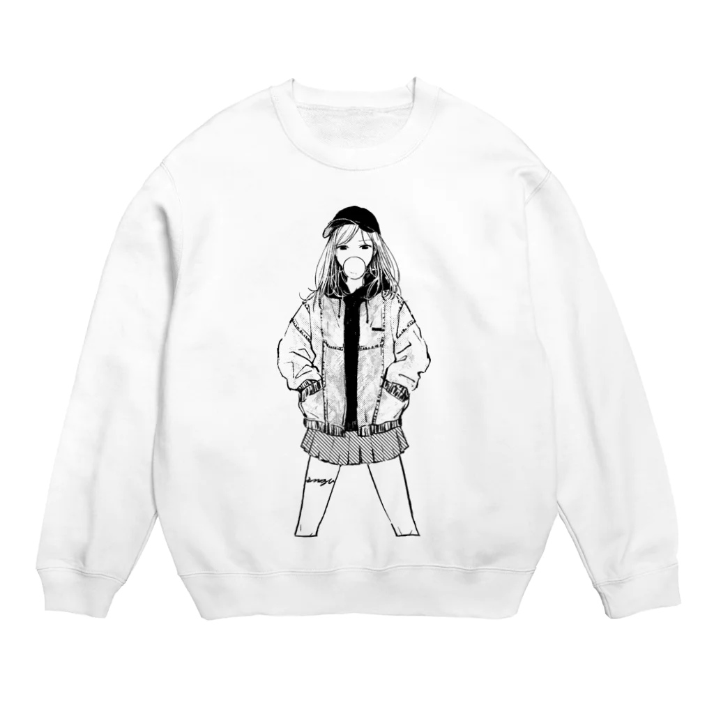 俺シーサイドの仁王立ガム女 Crew Neck Sweatshirt