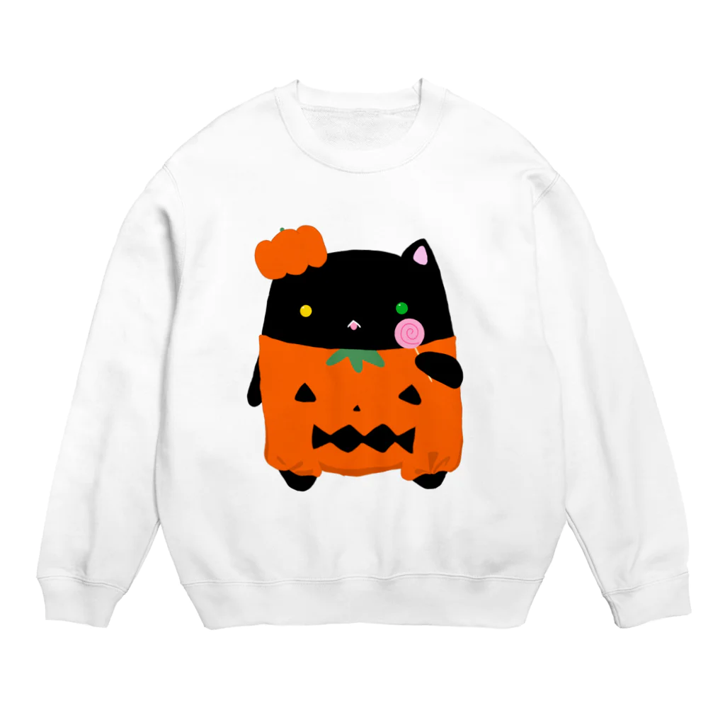 くろねこClochetteのかぼちゃくろねこ Crew Neck Sweatshirt