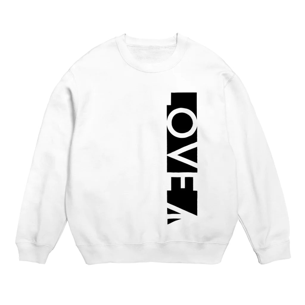 YükaCh!ka(ユカチカ)のLOVE→白抜き Crew Neck Sweatshirt