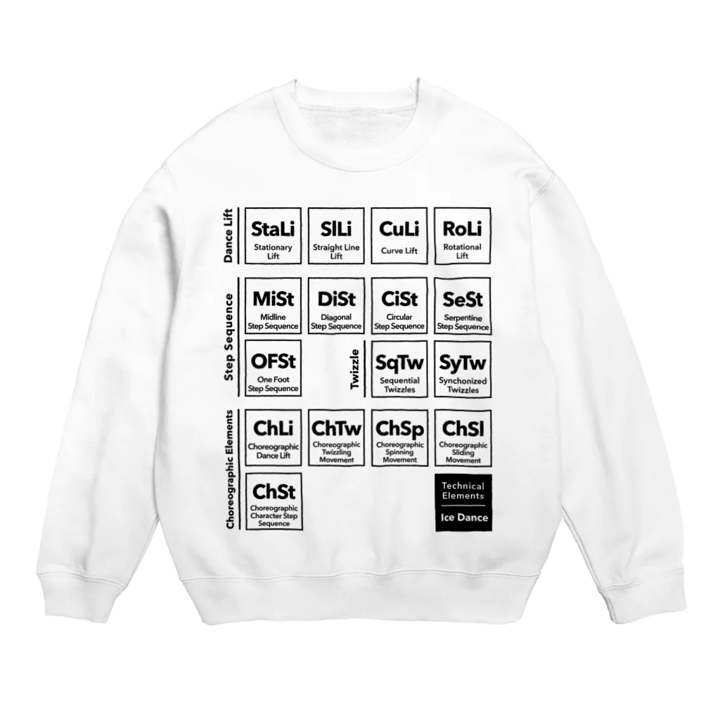 rd-T（フィギュアスケートデザイングッズ）のTechnical Elements [Ice Dance] Crew Neck Sweatshirt